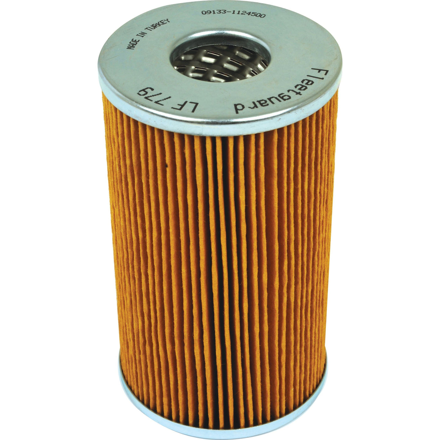 A cylindrical, pleated, orange-brown oil filter with metallic ends is marked with the text "LF779" and "Fleetguard Filter," identified as the Oil Filter - Element - LF779 under Sparex Part No. S.109523 by the brand Sparex.