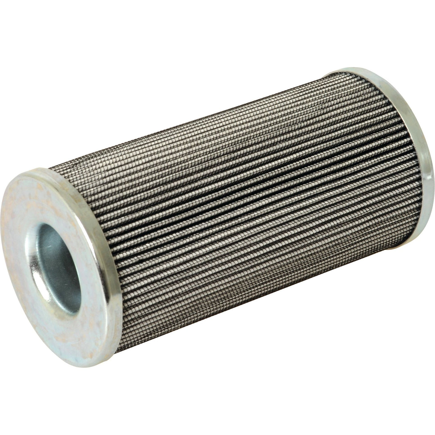 A cylindrical metal mesh filter with flat end caps, commonly referred to as the Sparex Hydraulic Filter - Element - ST1432 (Sparex Part No. S.109535), is typically used for hydraulic filtration purposes in Valmet & Valtra tractors.