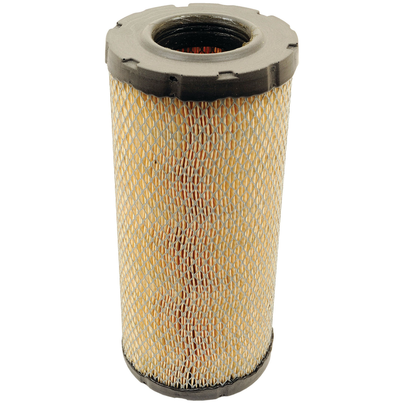 A Sparex Air Filter - Outer - AF26191 (Sparex Part No. S.109569), featuring a metal mesh exterior and rubber end caps, is displayed against a white background.