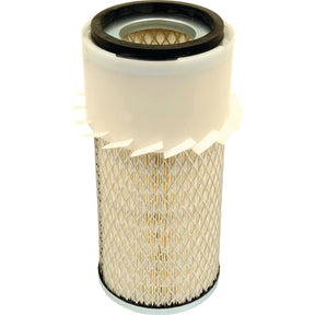 The Air Filter - Outer - AF437KM (Sparex Part No. S.109578) by Sparex features a white plastic top, a metal mesh body, and pleated paper filter material for effective filtration.