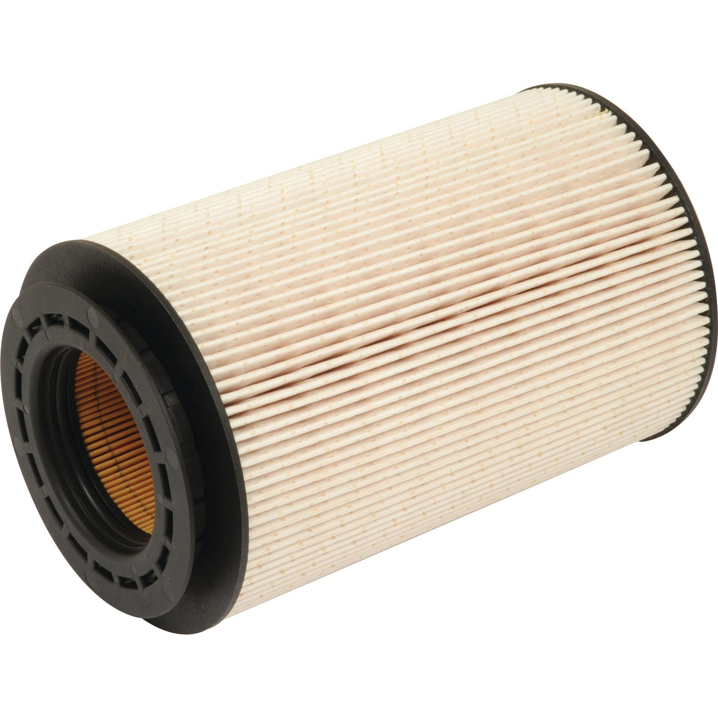 The Sparex Fuel Filter Element (Part No. S.109591) features pleated paper material with black rubber ends and a central hole, making it ideal for Deutz-Fahr machinery.