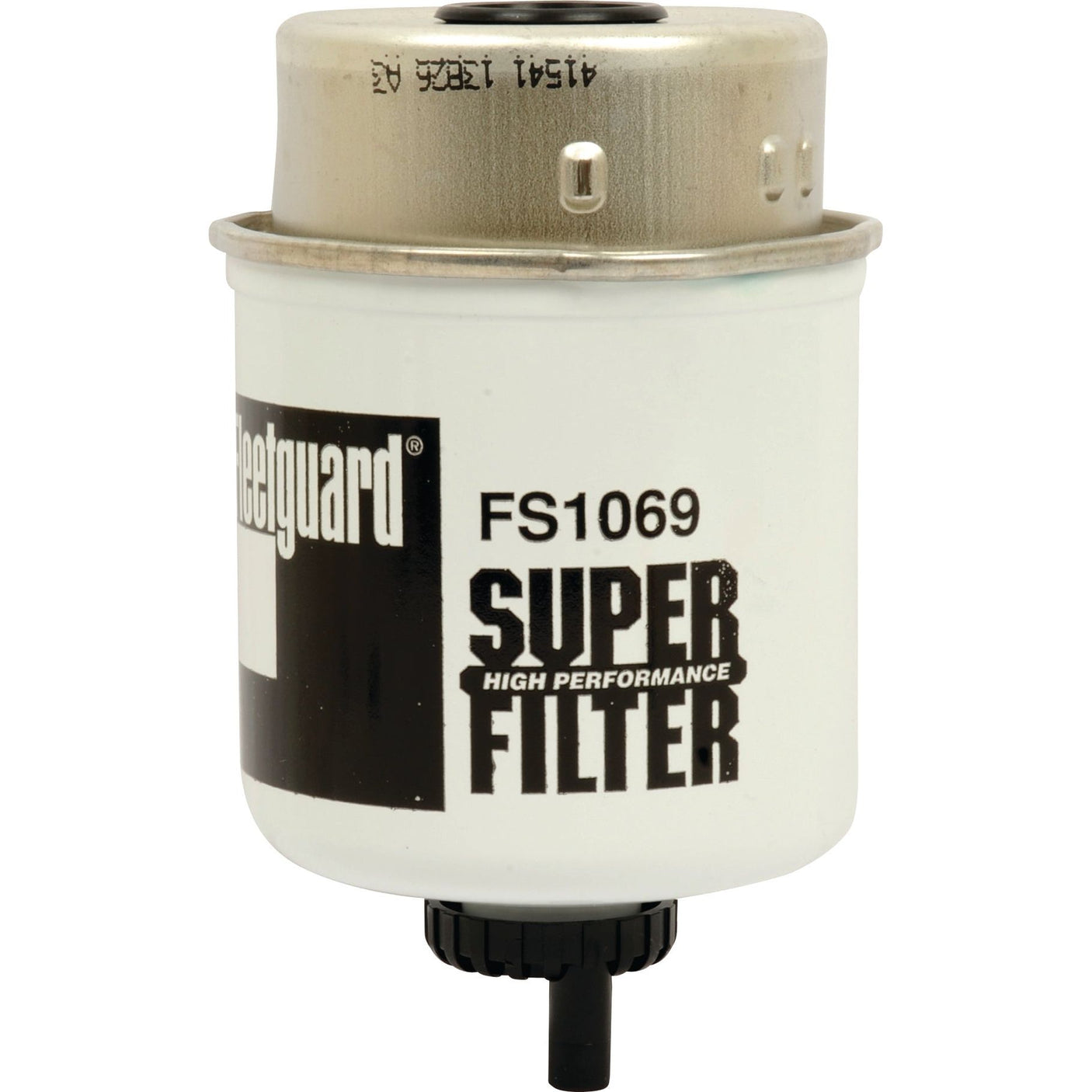 A white Sparex Fuel Separator Element, Part No. S.109595, labeled "SUPER FILTER," designed for a JCB 3CX with a black spout at the bottom and a silver top.