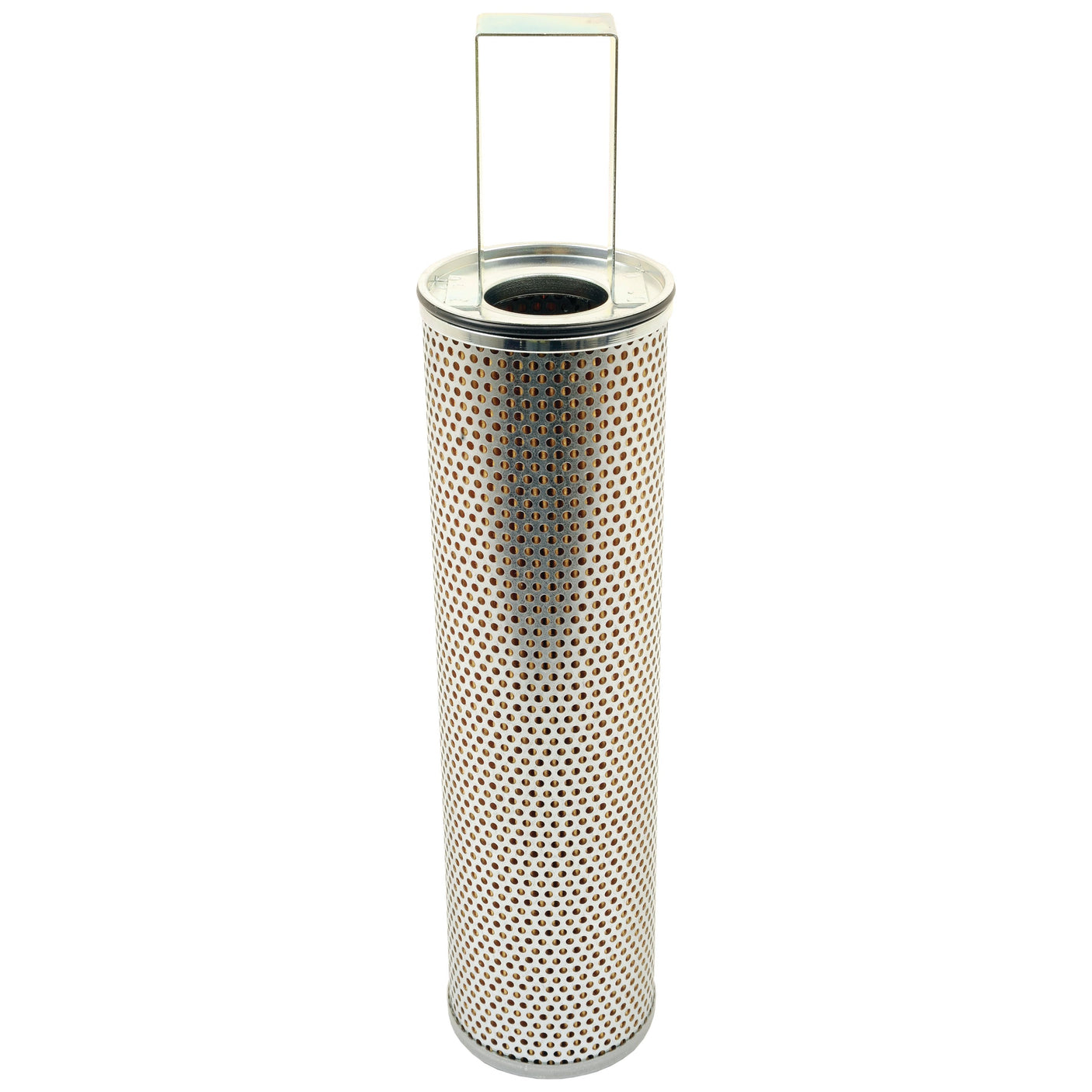 The Sparex Hydraulic Filter - Element - HF35483 (Sparex Part No.S.109607) with a perforated outer surface and a rectangular handle on top is perfect for your hydraulic system.