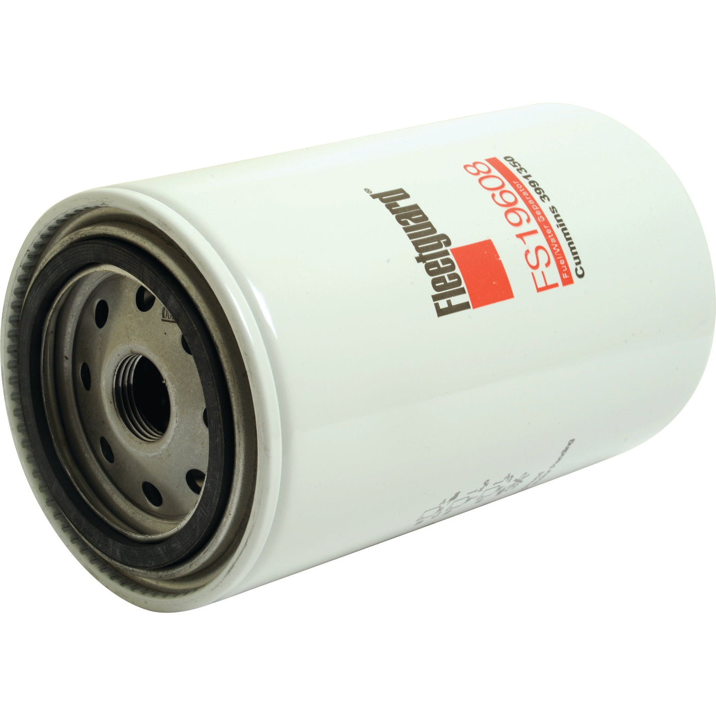 Image of a white Sparex Fuel Separator - Spin On - FS19608 (Sparex Part No. S.109628), designed as an efficient fuel filter.