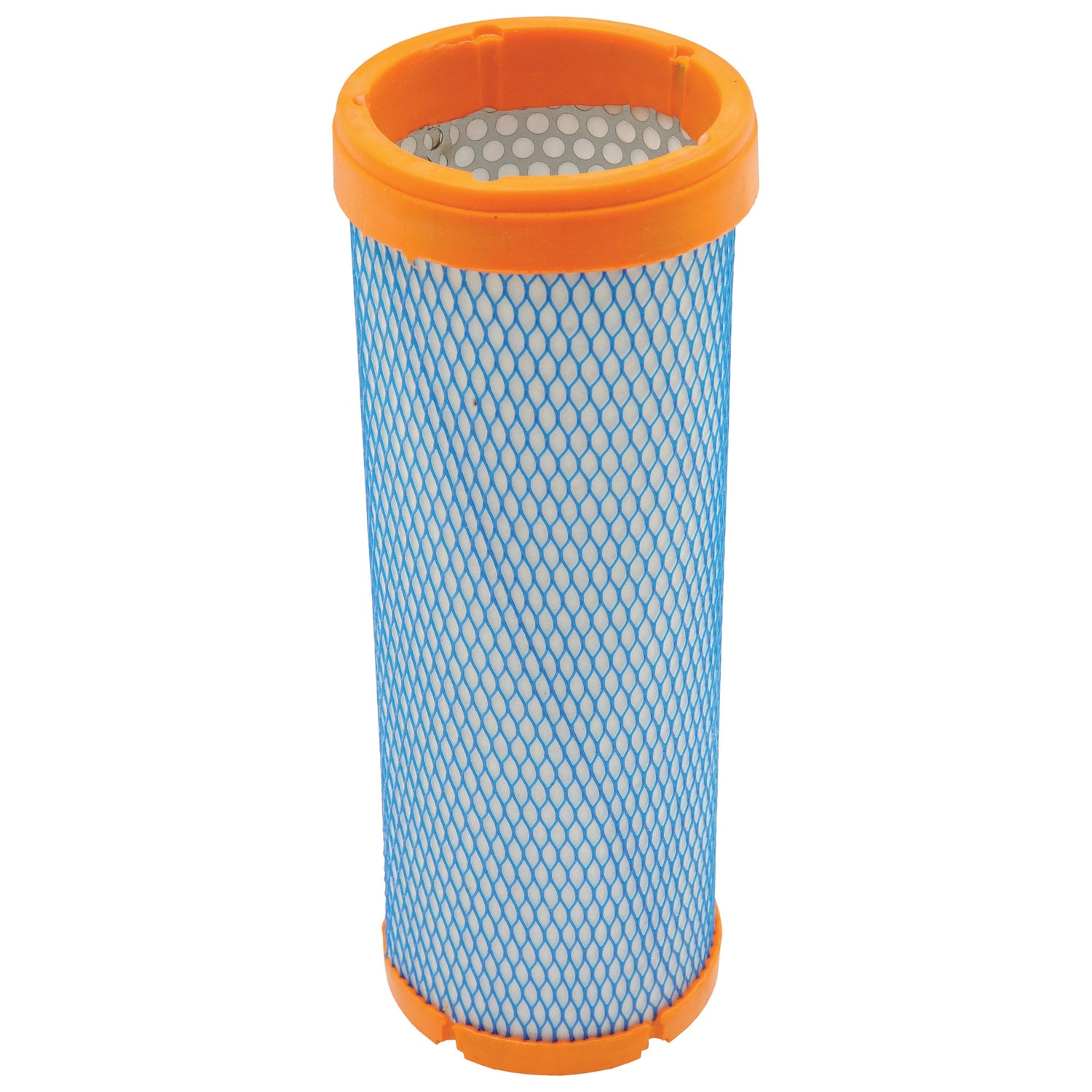The Sparex Air Filter - Inner (Part No. S.109706) from Sparex features an orange frame and a blue mesh exterior, designed for optimal filtration.