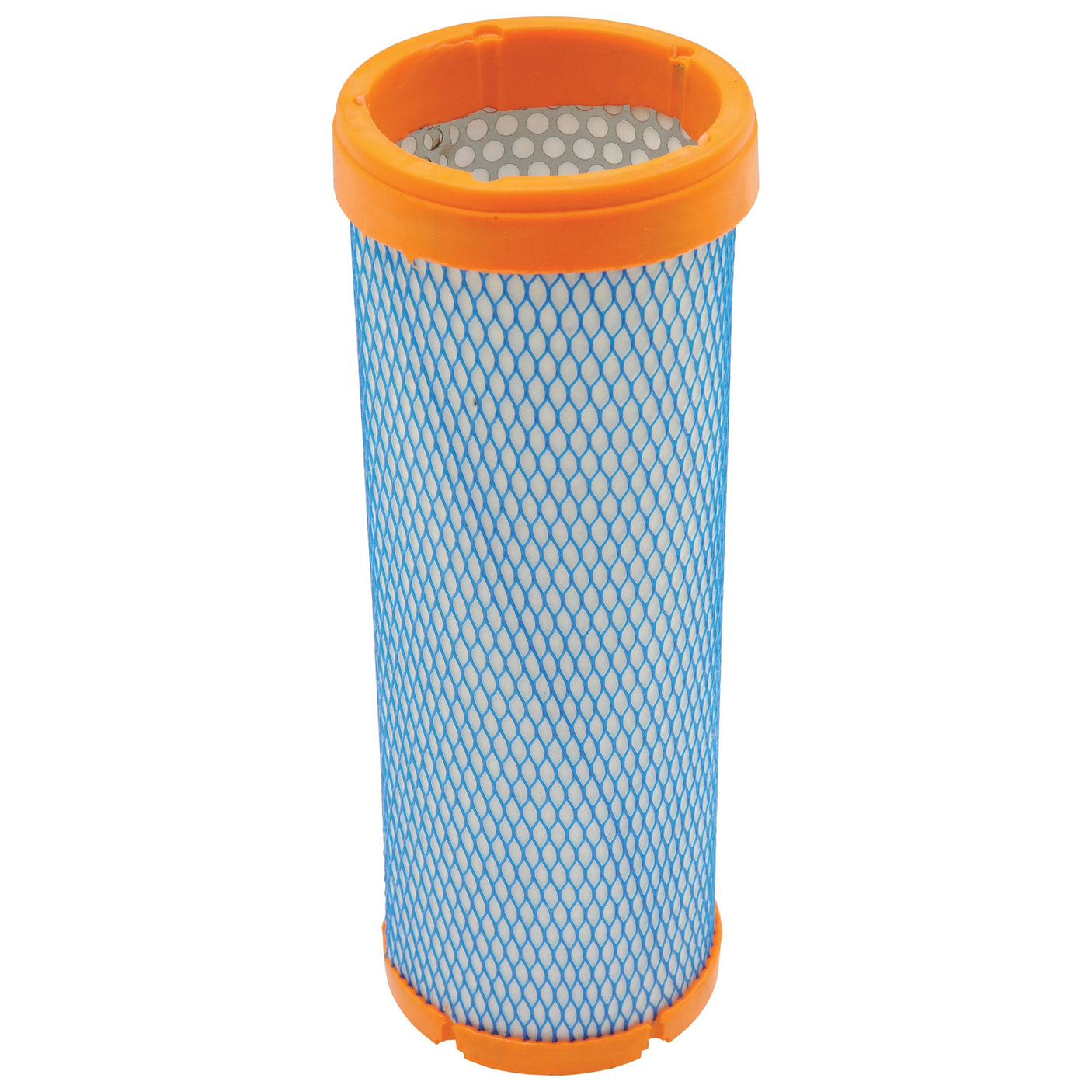 The Sparex Air Filter - Inner (Part No. S.109706) from Sparex features an orange frame and a blue mesh exterior, designed for optimal filtration.