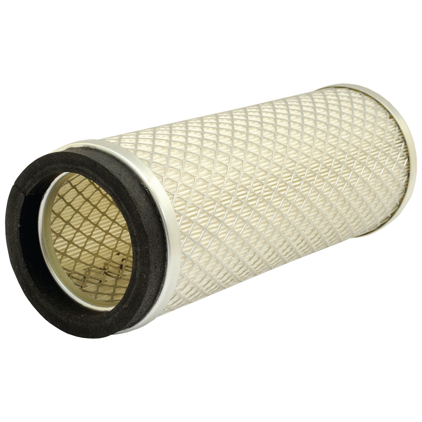 The Sparex Air Filter - Inner (Part No. S.109758) is a cylindrical air filter featuring a mesh exterior and foam rings at both ends, commonly employed in engines or ventilation systems.