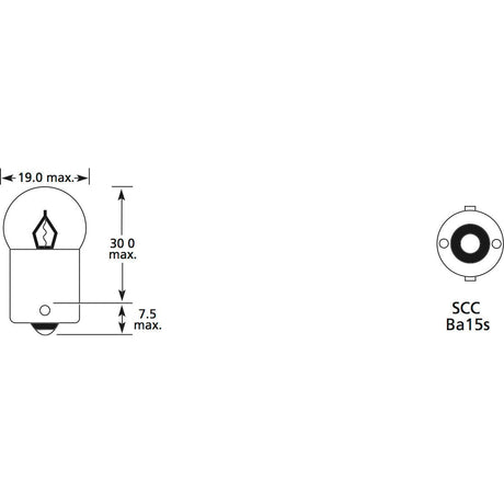 Halogen Side | Indicator Bulb, 24V, 5W, BA15s Base
 - S.109950 - Farming Parts