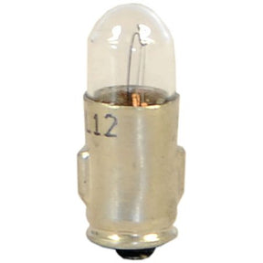A close-up of a small, cylindrical light bulb with a transparent top and metallic base. The number "12" is printed on its side, revealing it as a Sparex Light Bulb (Filament), 12V, 2W, BA7s model with a 12V filament inside.