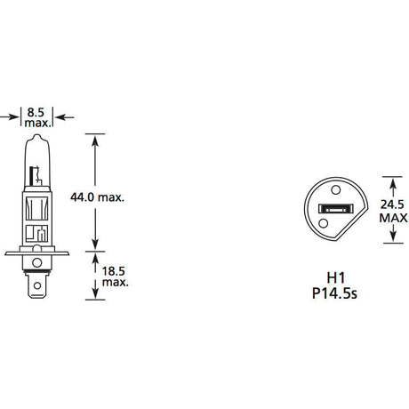 Halogen Plough Bulb, 12V, 55W, P14.5s Base
 - S.109974 - Farming Parts