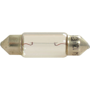 A cylindrical Sparex Light Bulb (Filament), 12V, 5W, SV8.5 with clear glass body and metallic ends, showcasing a thin wire filament inside (Sparex Part No.S.109996).