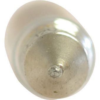 Close-up view of a metallic cylindrical object with a rounded end, resembling a Sparex Light Bulb (Filament), 12V, 5W, SV8.5 (Box 1 pc.), Part No.S.109996.