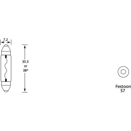 Halogen Side | Indicator Bulb, 12V, 3W, SV7-8 Base
 - S.109999 - Farming Parts