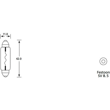 Halogen Stop/Tail Bulb, 24V, 5W, SV8.5 Base
 - S.110000 - Farming Parts