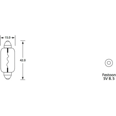 Halogen Side | Indicator Bulb, 12V, 18W, SV8.5 Base
 - S.110004 - Farming Parts