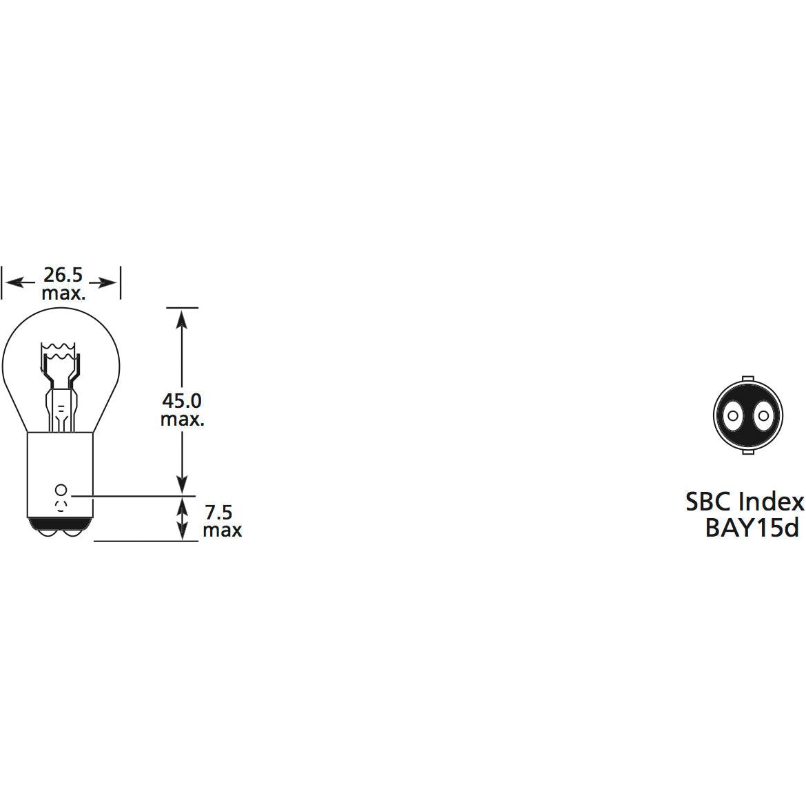 Halogen Stop/Tail Bulb, 24V, 5W, BAY15d Base
 - S.110009 - Farming Parts
