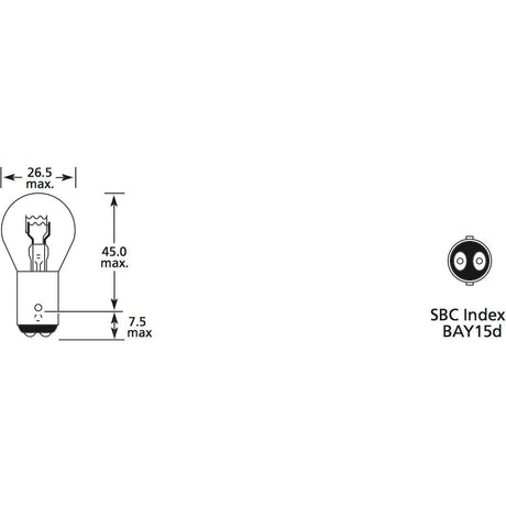 Halogen Stop/Tail Bulb, 24V, 5W, BAY15d Base
 - S.110009 - Farming Parts