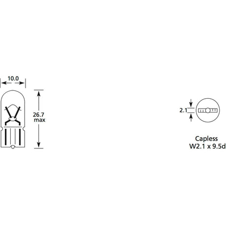 Halogen Side | Indicator Bulb, 24V, 5W, W2.1x9.5d Base
 - S.110024 - Farming Parts