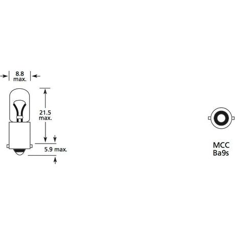 Halogen Side | Indicator Bulb, 12V, 4W, BA9s Base
 - S.110028 - Farming Parts