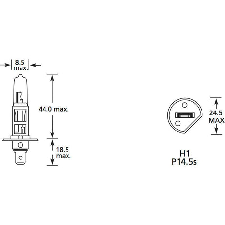 Halogen Plough Bulb, 12V, 55W, P14.5s Base
 - S.110042 - Farming Parts