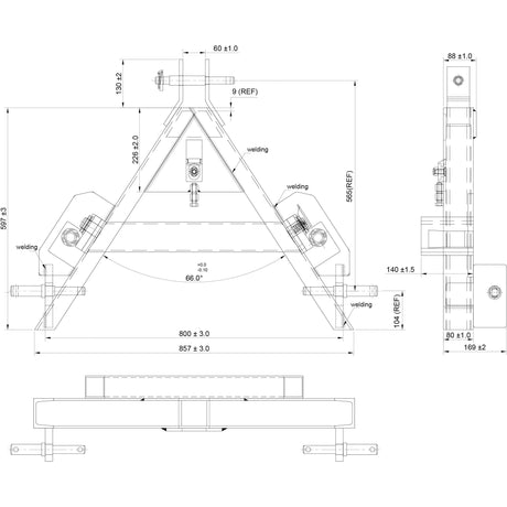 Bale Frame - 2 x M22 x 1100mm Tines (Sparex Brand)
 - S.110176 - Farming Parts