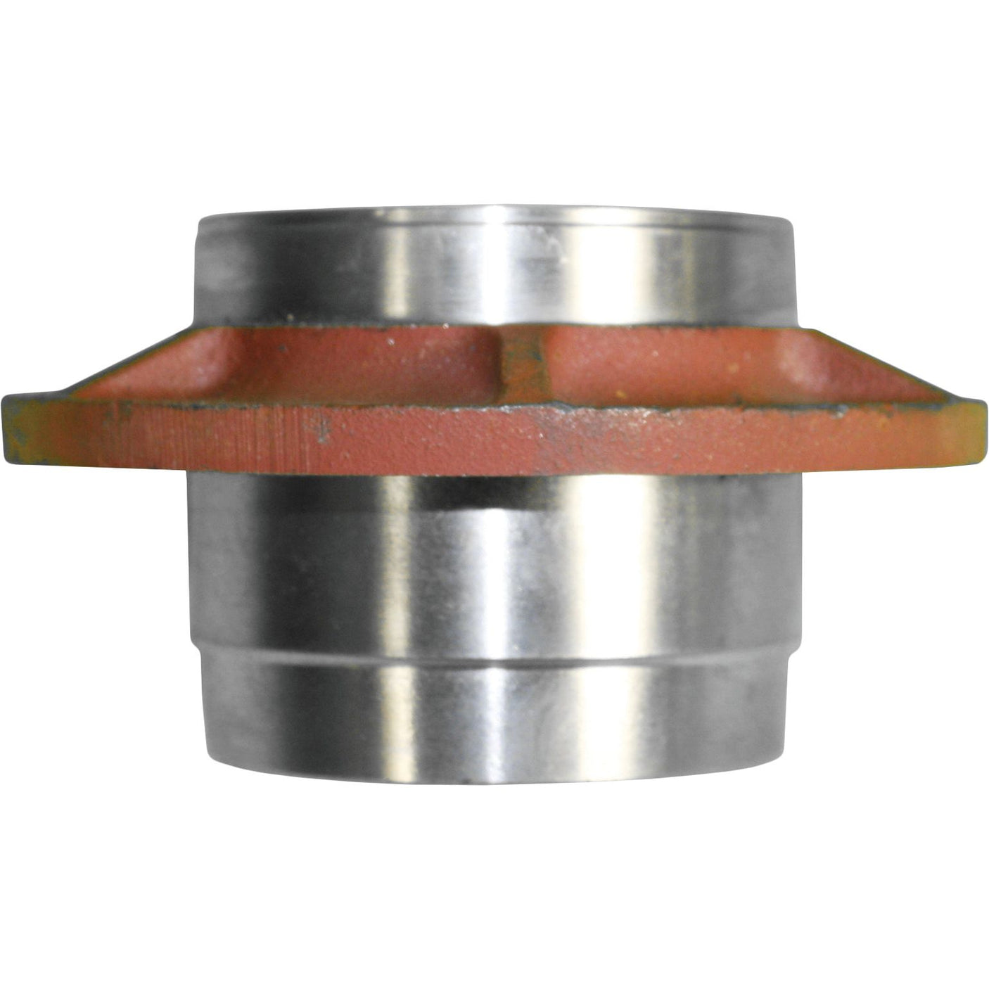 A sliding saucer hub with a metallic cylindrical design and a protruding red flange in the middle, designed to fit Deutz-Fahr machinery, available as Sparex Part No. S.110594 (OEM 06295640).