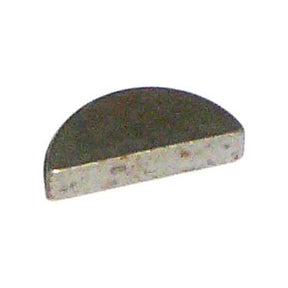 The Metric Woodruff Key 5.0 x 9.0mm (Sparex Part No.S.11060) from Sparex is a small, semi-circular metal piece with a flat edge and a curved top surface, compliant with DIN 6888 standards.