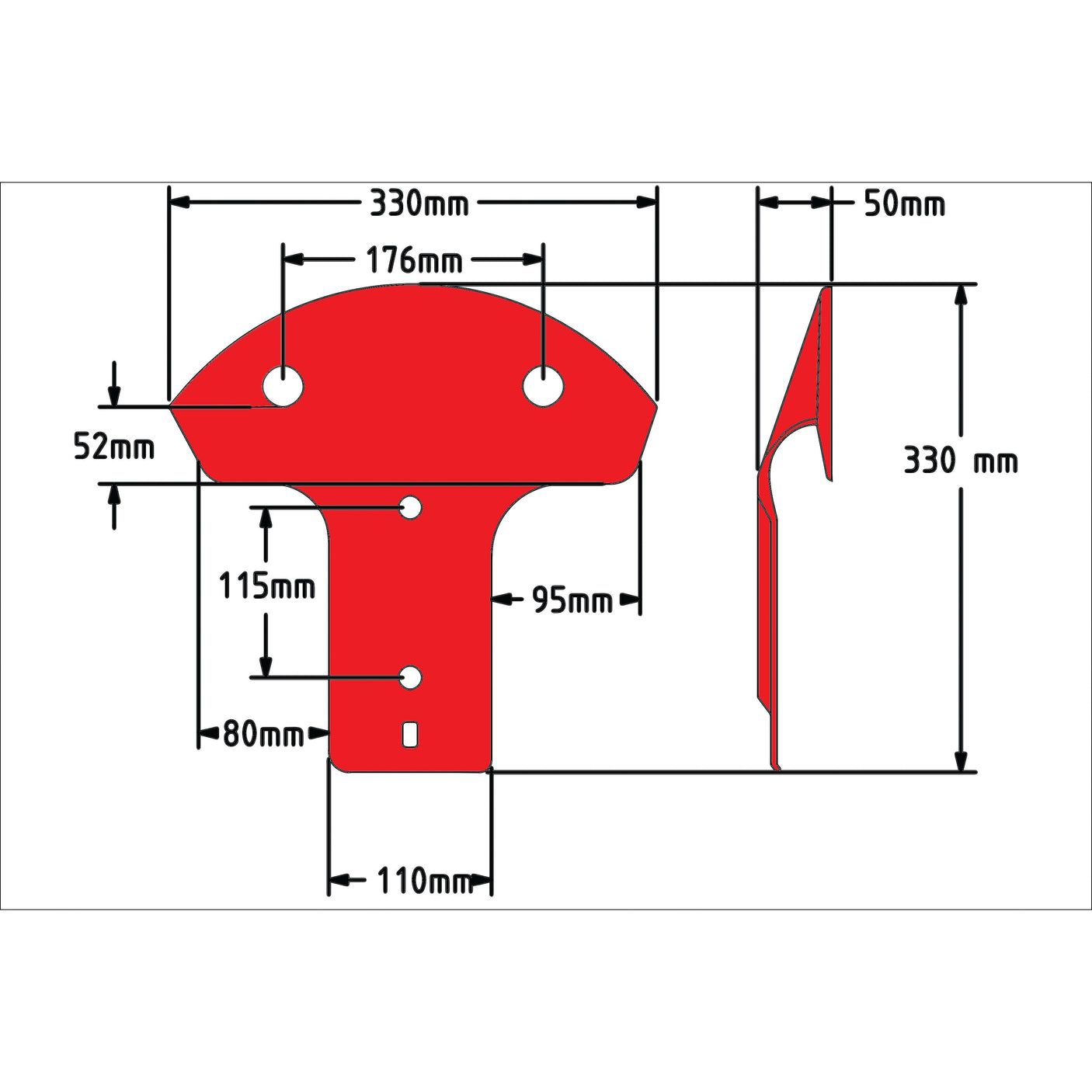 Skid - Length:336mm, Width:330mm, Depth:50mm -  Replacement for Claas, Kuhn, John Deere
 - S.110617 - Farming Parts