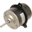 The Heater Fan Motor (Sparex Part No. S.110825) is a cylindrical electric motor with a metallic body, mounting brackets, and a protruding shaft. It features a label displaying specifications on its side and is compatible with Valmet & Valtra models, available through Sparex.