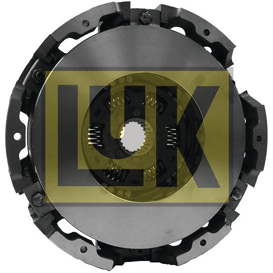 A circular automotive clutch component with visible springs and dark metal parts, fitted with a robust Dual Cover. Overlaid with translucent "Sparex" branding, the product is known as the Clutch Cover Assembly - S.110839.