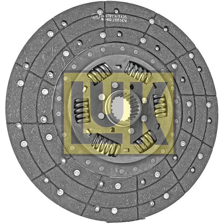 A circular clutch plate with springs and cushioning pads, featuring a disc size of 350mm. The middle part is more intricate, displaying mechanical components. A "Sparex" brand logo overlays the image at the center. Product Name: Clutch Plate - S.110857