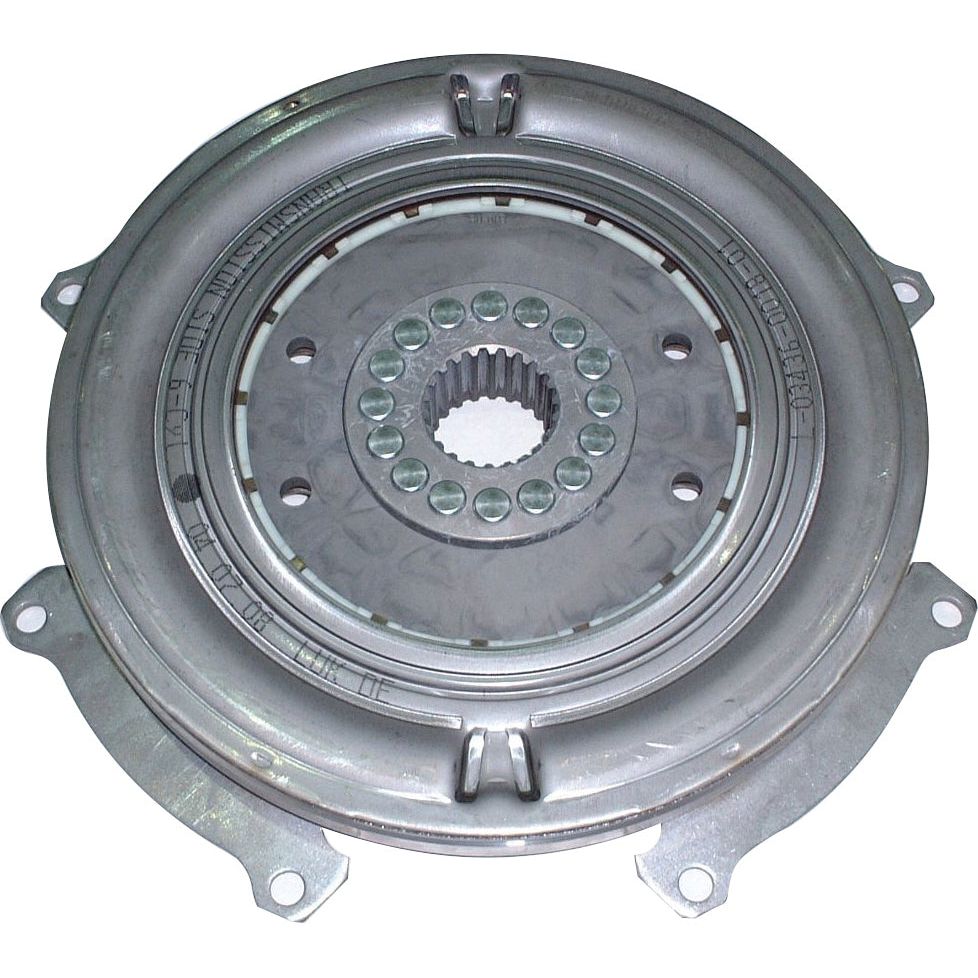 A metallic car clutch plate by Sparex, named Clutch Damper - S.110866, featuring a detailed circular patterned surface, spline design, and multiple mounting holes.