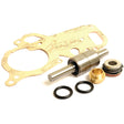 The Sparex Water Pump Repair Kit (Part No. S.110897), featuring a gasket, metallic shaft, rubber O-rings, and various metal components, is displayed on a white background.