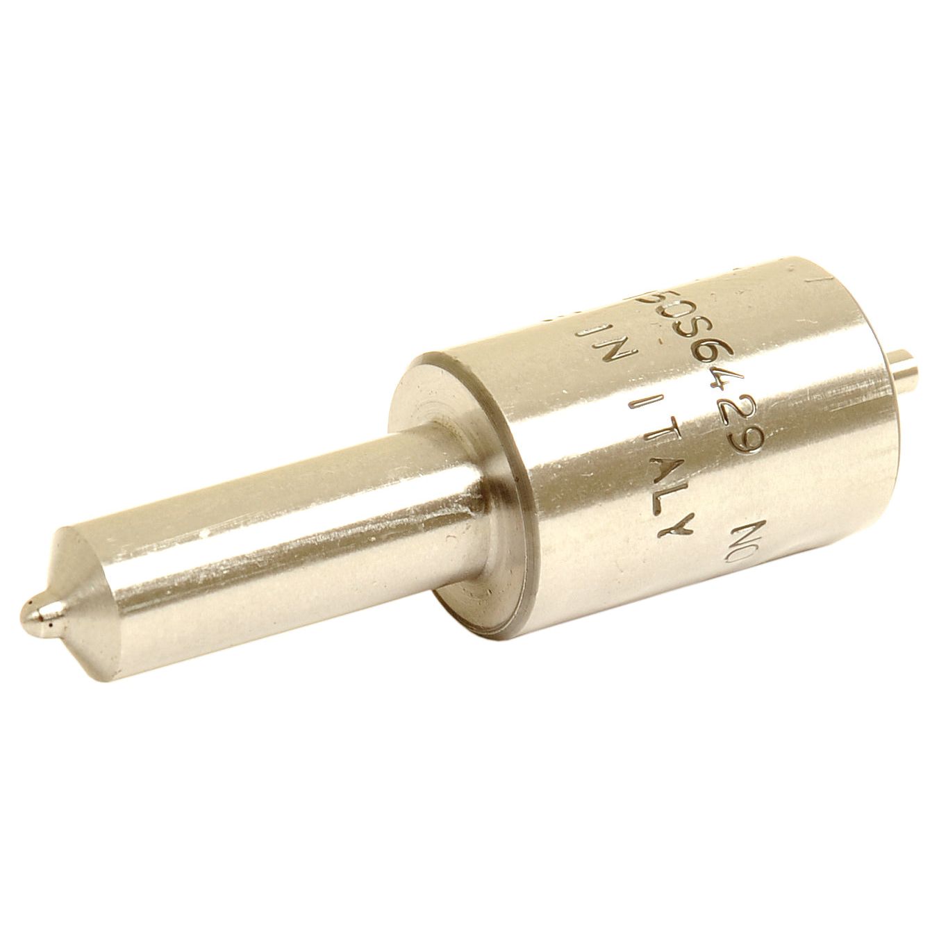 The Sparex Fuel Injector Nozzle, Part No. S.110950, is a cylindrical metal nozzle with engraved markings, a rounded tip, and a slightly tapered body, compatible with Valmet machinery.