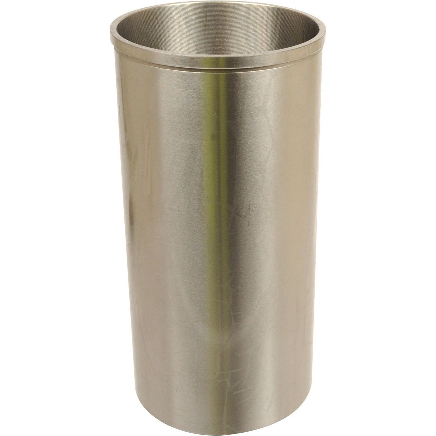 The Piston Liner (Semi Finished) by Sparex, Part No. S.110953, is a tall, cylindrical stainless steel container with an open top, ideal for various applications and compatible with Sisu 411A standards.