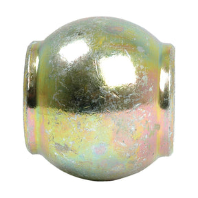 Close-up of a weathered, metallic spherical object with a slightly iridescent surface, showing signs of wear and light scratches. This Sparex Lower Link Ball (Cat. 2/2) - S.11166 features two flat sections on either side, resembling the design often found in Deutz-Fahr machinery.