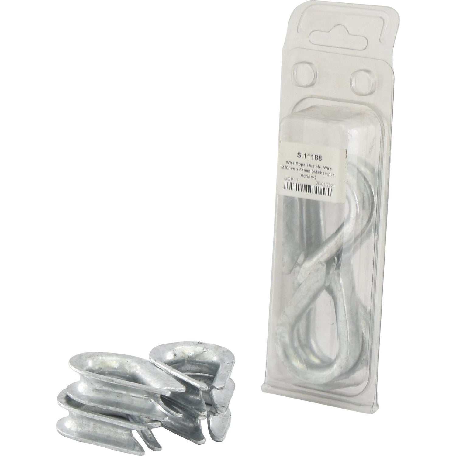 Wire Rope Thimble, Wire⌀10mm x 64mm (4 pcs. Agripak)
 - S.11188 - Farming Parts