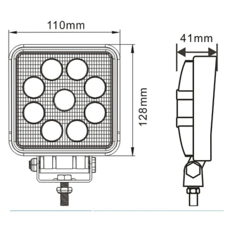 LED Work Light, Interference: Not Classified, 2500 Lumens Raw, 10-30V ()
 - S.112523 - Farming Parts