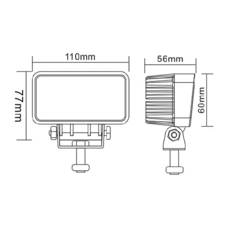 LED Work Light, Interference: Class 1, 1850 Lumens Raw, 10-30V ()
 - S.112525 - Farming Parts