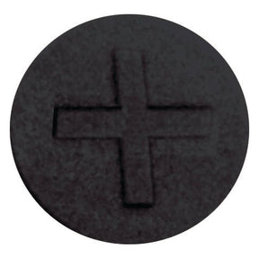 The Faster Visual Indicator - Black. (+) from Sparex (Part No. S.112717) features a close-up of a black button with an engraved plus sign in the center, serving as a sleek visual indicator.