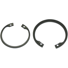 Two black retaining rings, one smaller and one larger, with notches at their ends. The larger ring is an Internal Circlip from Sparex, measures 95mm, conforms to DIN 472 standards, and has the part number S.11276.