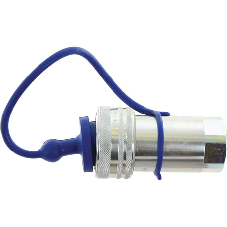 A blue PVC dust plug for a 3/8" female coupling, part of the TM Series TM38 (S.112785) from Sparex, incorporates Faster S.p.A's developed coupling technology.