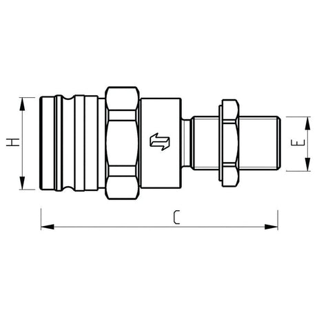 Faster Hydraulic Trailer Brake Coupling Male M22 x 1.50 Metric Male Bulkhead
 - S.112795 - Farming Parts