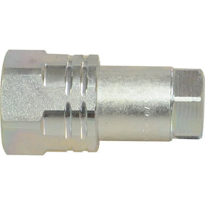 A detailed view of the Sparex Poppet Valve Coupling Screw - Female - 1/2'' BSP - VV Series (Sparex Part No. S.112797) with a hexagonal nut on one end and a threaded 1/2'' BSP connection on the other.