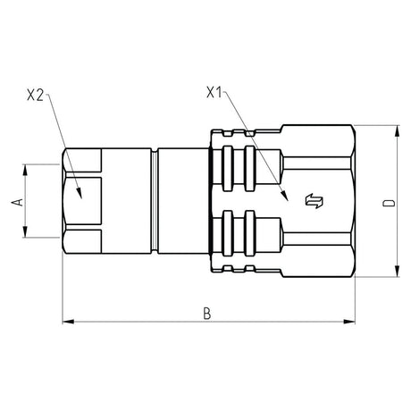 Poppet Valve Coupling Screw - Female - 1/2'' BSP - VV Series
 - S.112797 - Farming Parts