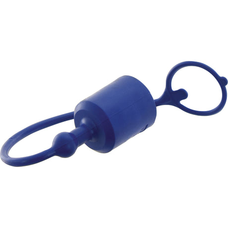 The Faster Dust Cap Blue PVC Fits 3/8'' Male Coupling - TF Series TF38 - S.113085 by Sparex, featuring a blue PVC handle with loops on both ends, is designed for faster twisting and securing of objects.