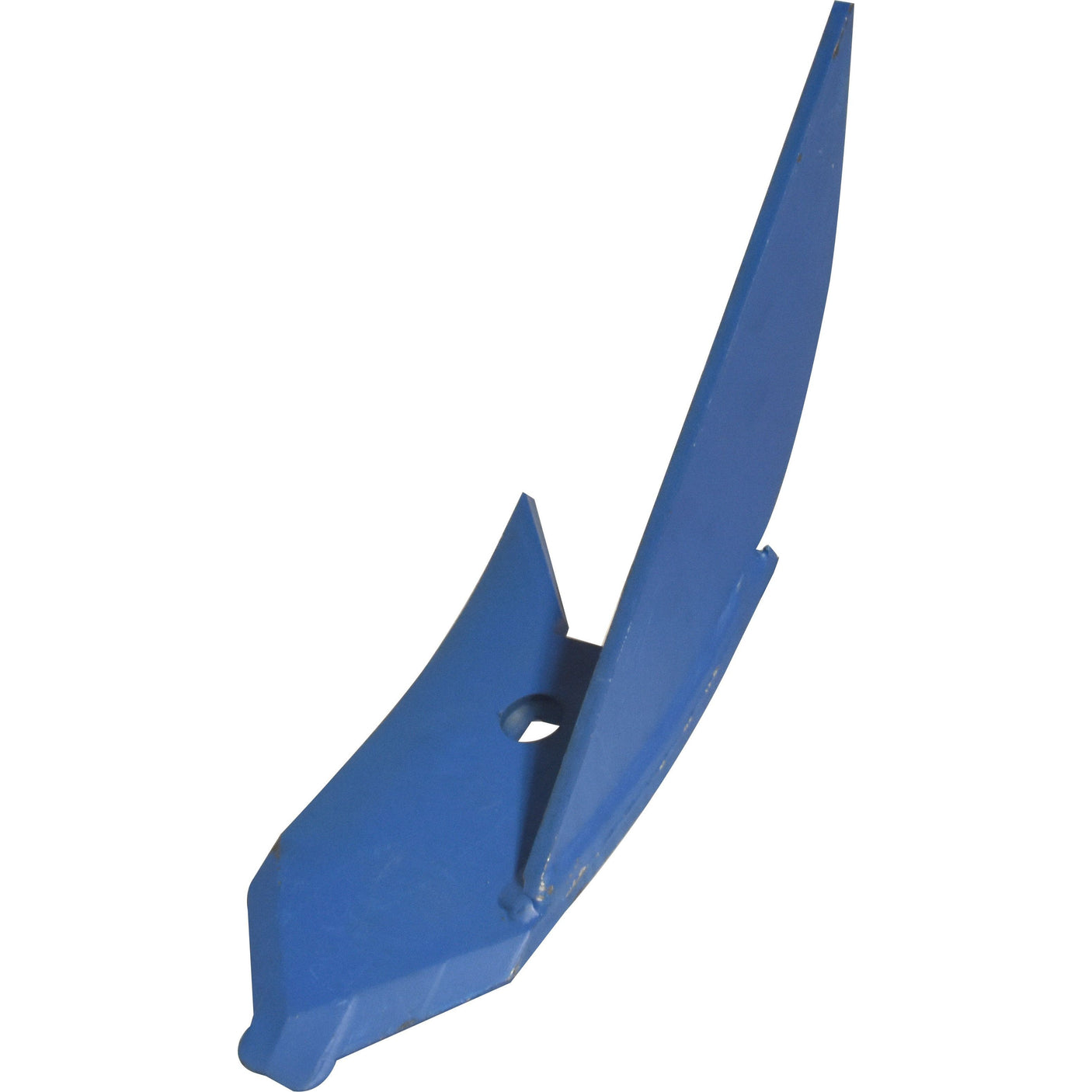 A blue steel agricultural ploughshare with a triangular cutting blade, featuring the Sparex Outer Share Point LH (Hardfaced), designed to fit the Lemken KARAT system, available as part number 3374445 and Sparex Part No. S.113416.