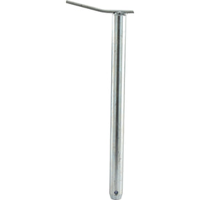 The Sparex Swinging Drawbar Hinge Pin 25x330mm (Sparex Part No.S.11352) is a metallic, cylindrical rod with a flattened, angled top, featuring a Ø 7mm hole near its base and a working length of 330mm.