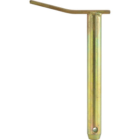The Swinging Drawbar Hinge Pin 22x175mm by Sparex, Part No. S.11353, features a metallic tin-plated finish, a bent handle at the top, a hole at the bottom, and an optimal working length with precise pin diameter.