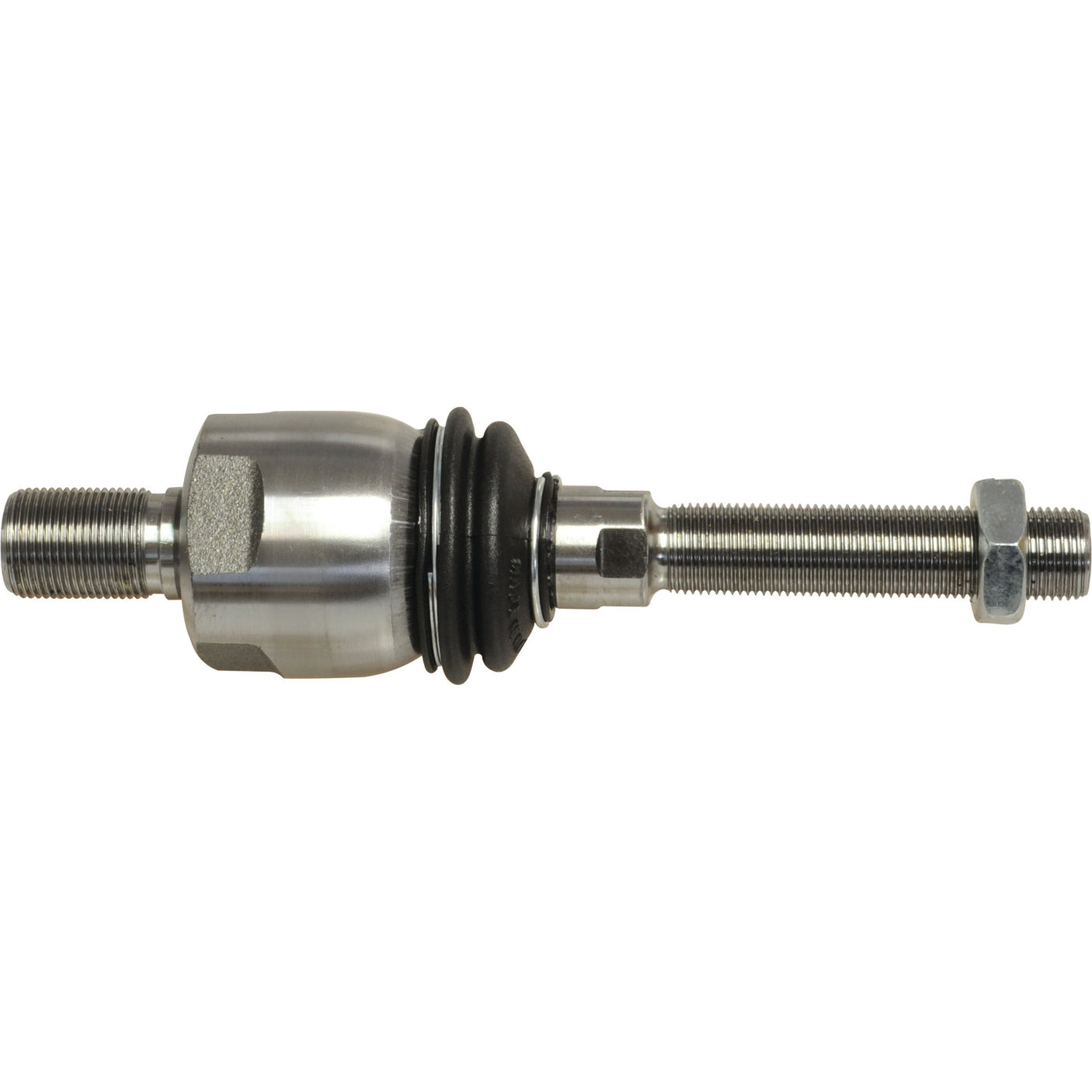 Image of a Sparex Steering Joint, a metallic cylindrical car part with threaded ends, a central rubber boot, and a hexagonal bolt head. Ideal for Ford / New Holland models and available in the Sparex catalog under M22 x 1.5 specifications, with a length of 208mm (S.113770).